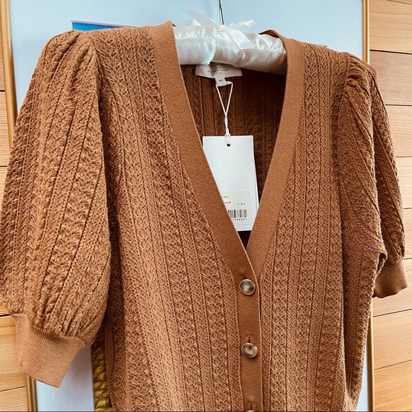 Sezane Nwt Gilet Lola Knit Top Sweater 